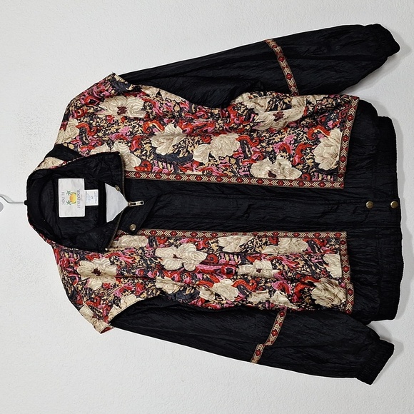 Vintage South Harbour Retro Floral Indie Sleaze Baroque Windbreaker Jacket *M/P - Picture 1 of 13